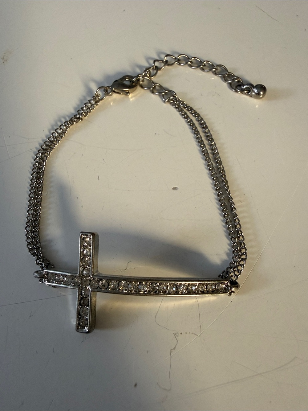 Silver Crystal Cross Bracelet - Women Accessories